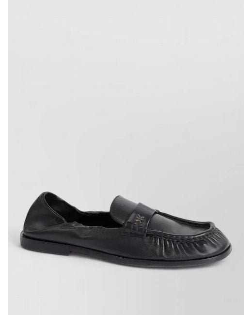 KENZO Black Leather Loafers for men