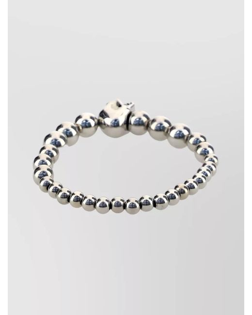 McQueen Gray Beaded Bracelet for men