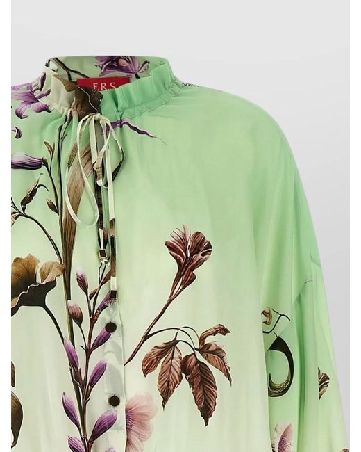 F.R.S For Restless Sleepers Green Cenide Dress Drawstring Waist Floral Print