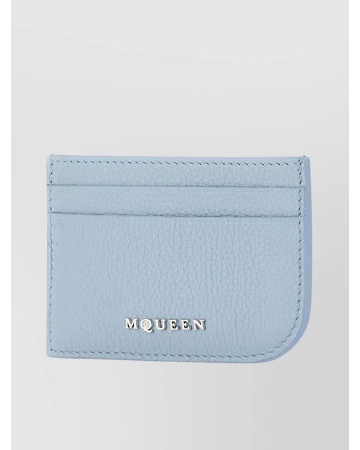 McQueen Blue Leather Cardholder for men