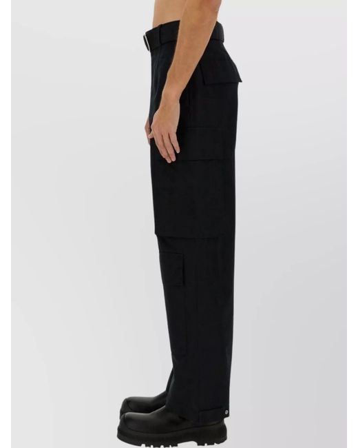 Jil Sander Black Wide-Leg Trousers for men