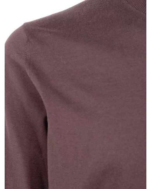 Filippo De Laurentis Purple Cotton Crew-Neck Jumper for men
