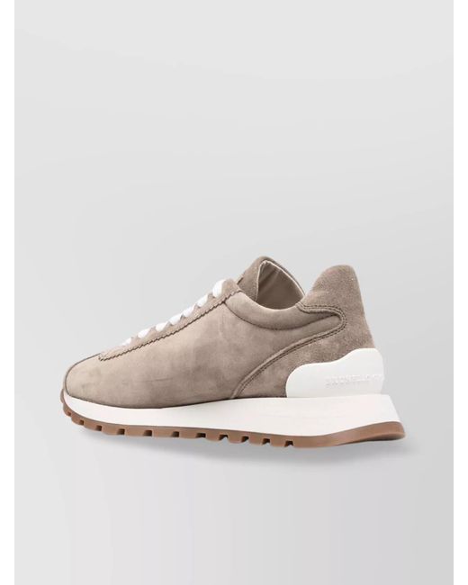 Brunello Cucinelli White Leather Low-Top Sneakers