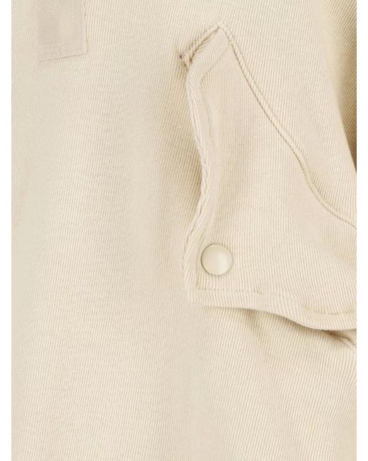 Undercover Natural Coat Front Pockets Ribbed Texture Sleeve Pocket