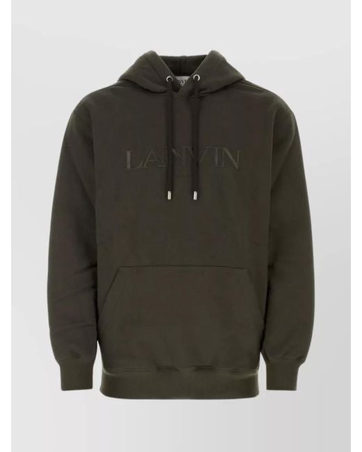 Lanvin Green Cotton Oversized Hoodie for men