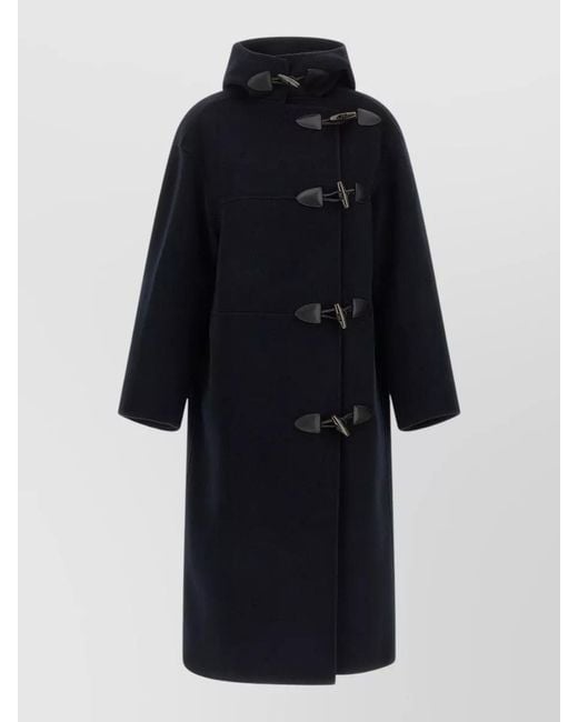 Rohe Blue Duffle Reversible Coat Hooded Long Oversized