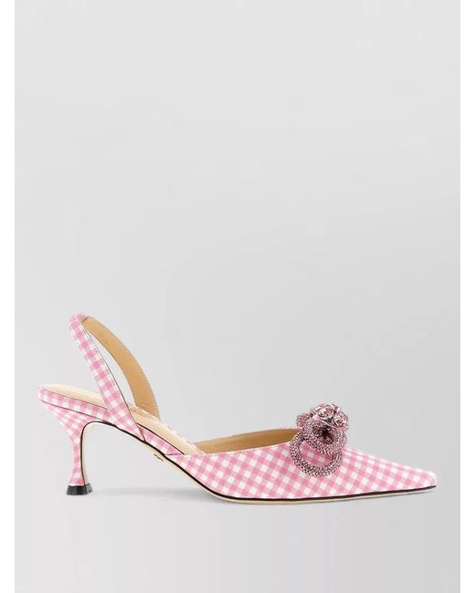Mach & Mach Pink Slingback Pumps Double Bow Kitten Heel