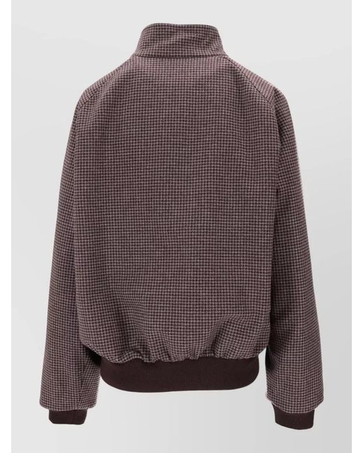 Miu Miu Brown Ribbed-Trim Reversible Bomber Jacket