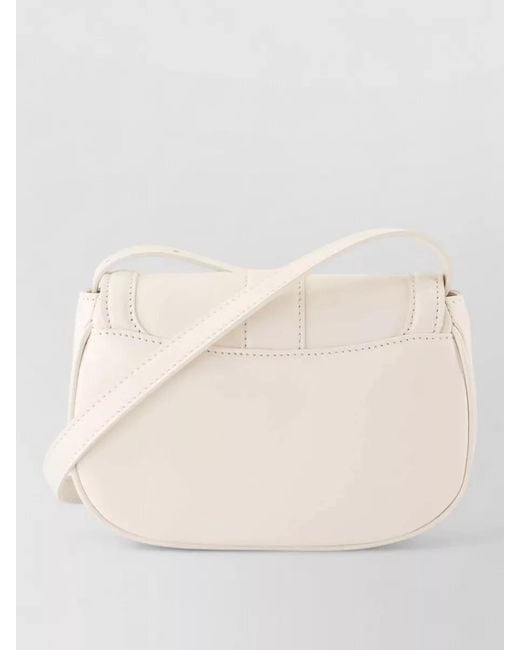McQueen Natural T Bar Mini Satchel Leather Clutch