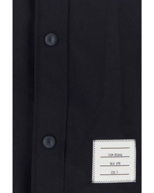 Thom Browne Blue Wool Striped Shirt for men