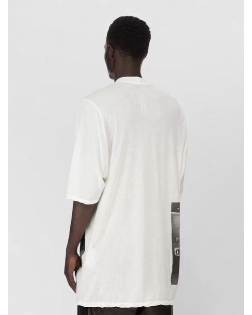 Rick Owens White Jumbo Crew Neck Graphic Oversized T Shirt for men
