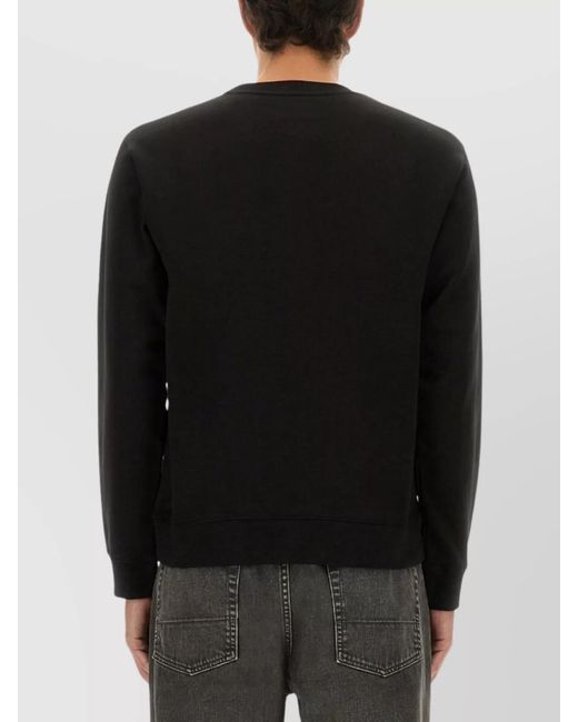 KENZO Black Cotton Slim-Fit Printed Sweatshirt for men