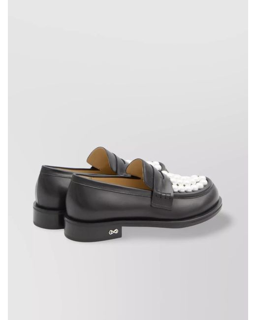 Mach & Mach Metallic Leather Embellished Loafers