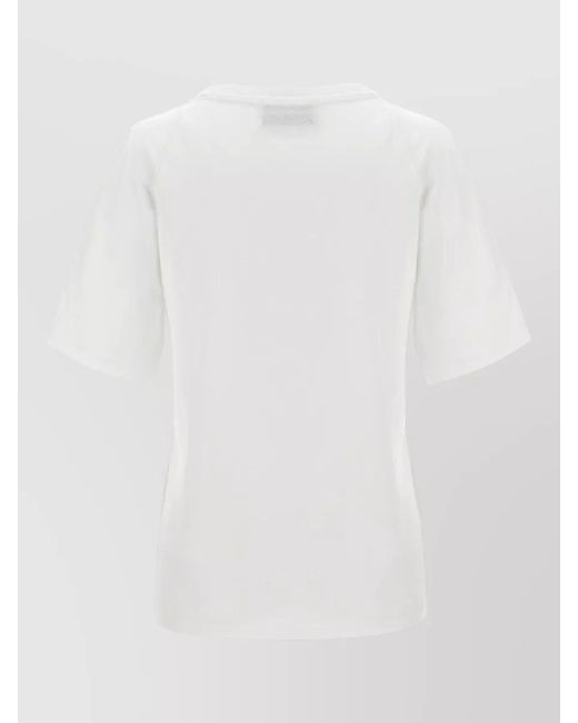 Le twins White Gianna V Neck Short Sleeve Top