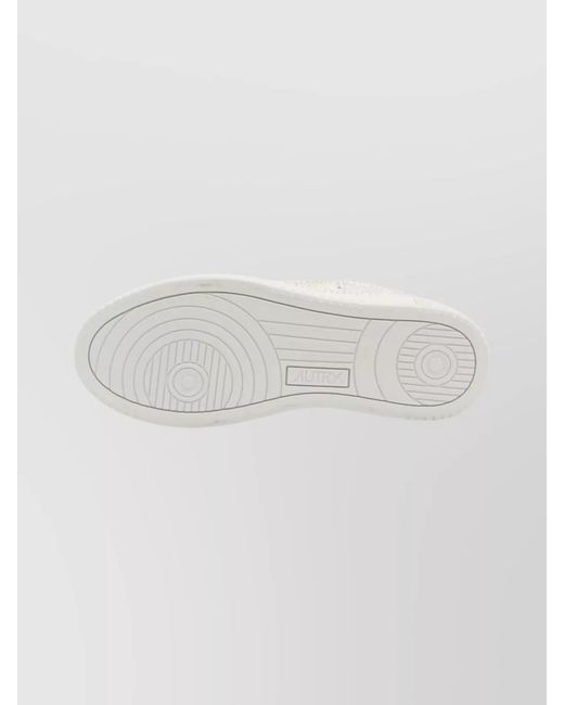 Autry White Suede Embellished Low-Top Sneakers