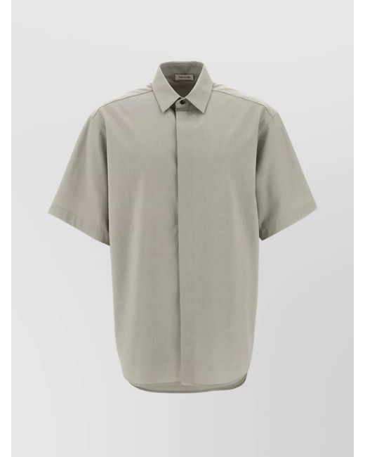 Fear Of God White Tailored Shirt With Short Sleeves And Button-Down Collar for men