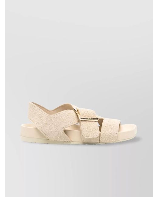 Loewe Natural Leather Crossover Strap Sandals