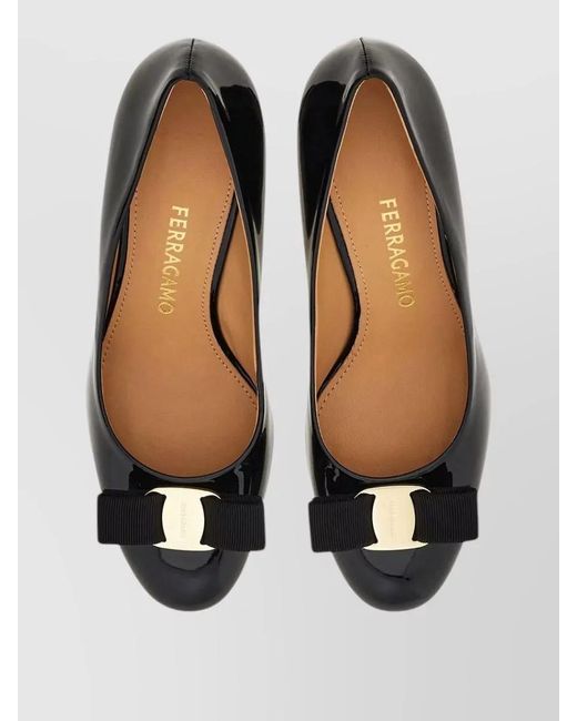 Ferragamo Multicolor Vara Bow Patent Leather Mid Heel Pumps