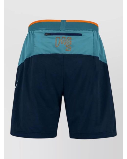 Karpos Blue Technical Shorts Elastic Waistband Contrast Panels for men