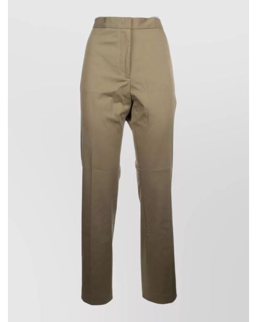 Fabiana Filippi Natural Tailored Pants Belt Loops Back Pockets Crease
