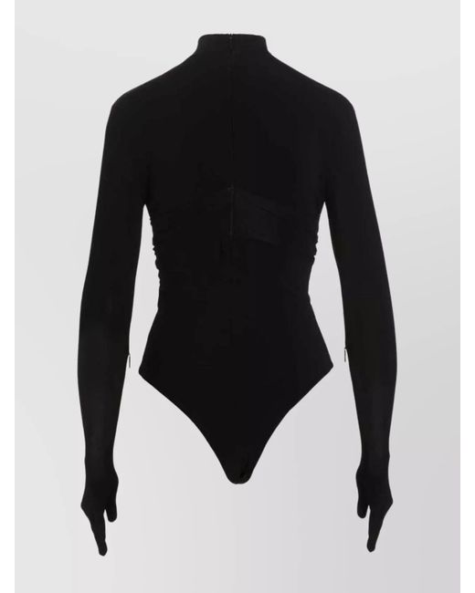 Ambush Black Heart Shaped Gloves Bodysuit