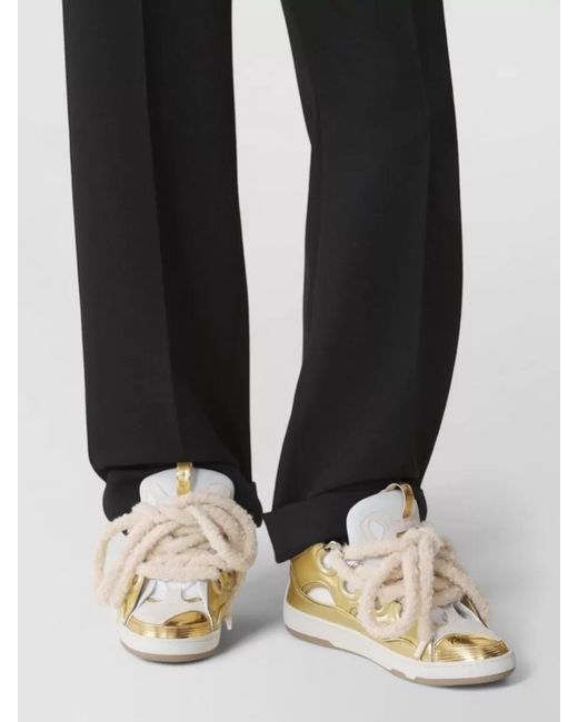 Lanvin Natural Low Top Sneakers Metallic Finish Perforated Rubber