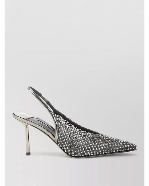 Le Silla Gray Gilda Slingback Pumps Pointed Toe Stiletto