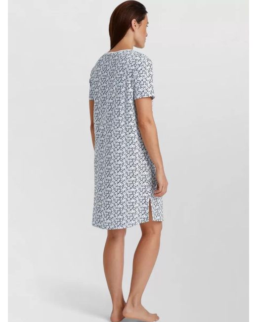 Calida Blue Short Sleeve Keyhole Neckline Nightdress