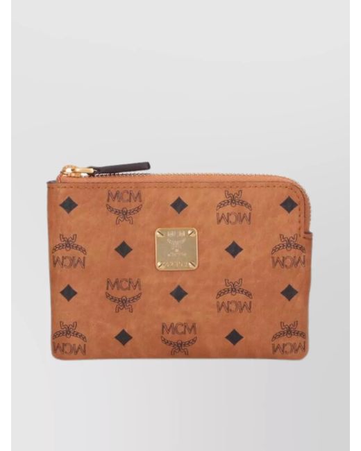 MCM Brown Hardware Keyring Attachment Wallets
