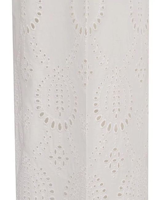 P.A.R.O.S.H. White Cotton High-Rise Wide-Leg Trousers