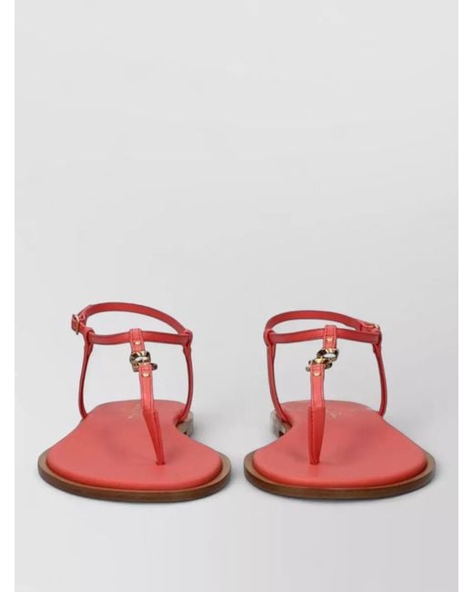 Dior Red Leather T-Strap Sandals