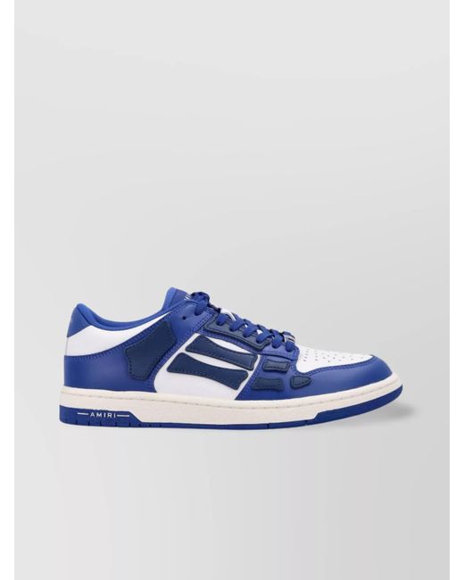 Amiri Blue Low-Top Leather Sneakers With Perforated Upper for men