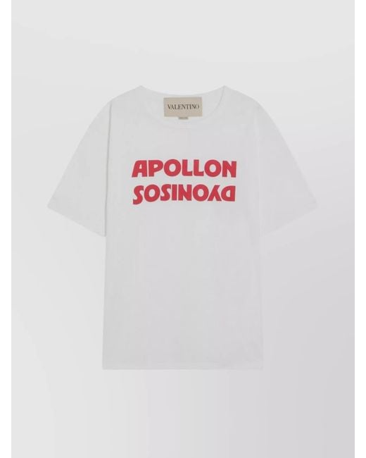 Valentino Pink Cotton Graphic Print Short-Sleeve T-Shirt for men