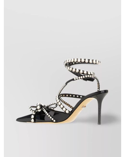 Mach & Mach Metallic Leather Crystal-Embellished Pumps