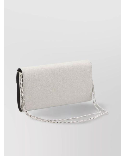 Roger Vivier Gray Flower Crystal Envelope Clutch Bag