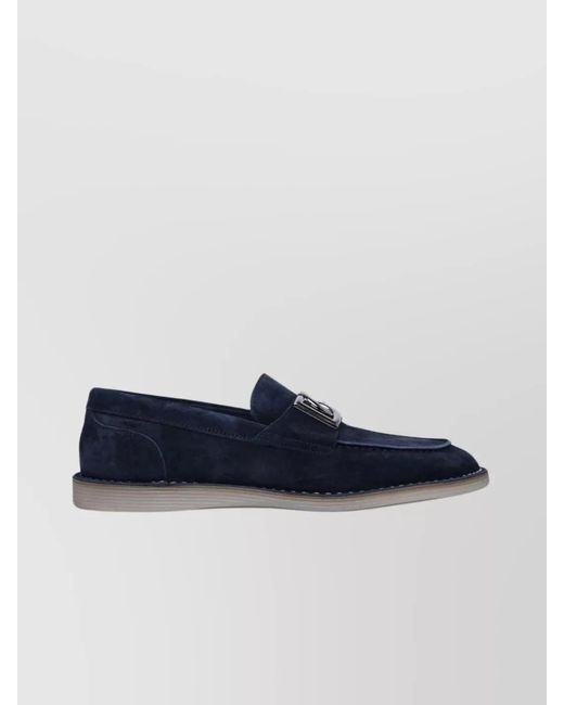 Dolce & Gabbana Blue Suede Loafers for men