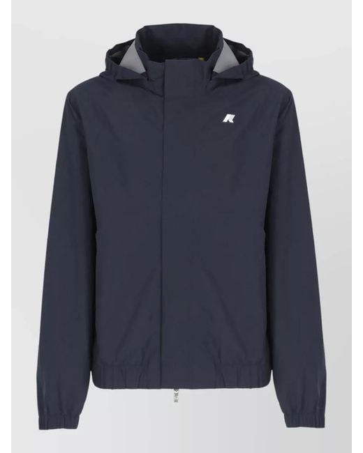 K-Way Blue Hooded Waterproof Raincoat for men