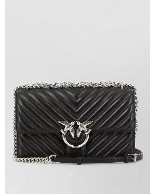 Pinko Black Love Bag Leather Crossbody Bag