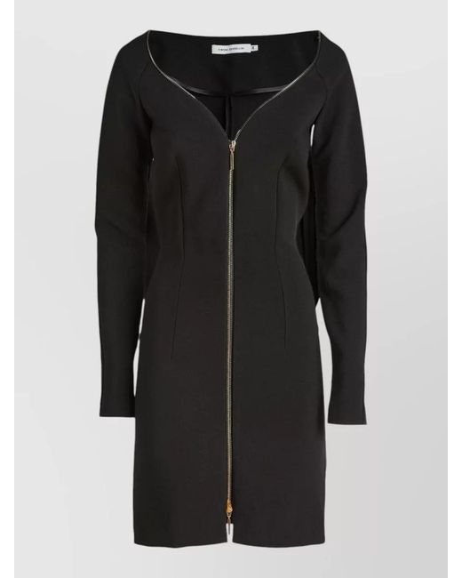 SIMONA CORSELLINI Black Stretch Fabric Knee Length Fitted Dress