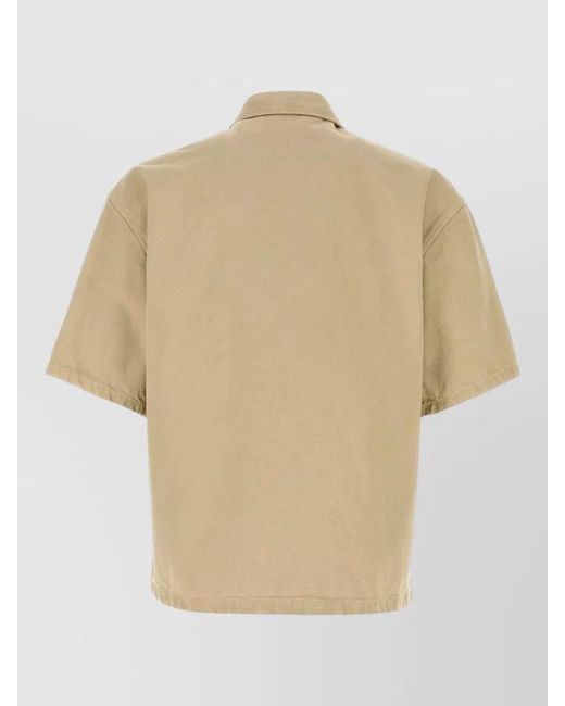 Prada Natural Denim Shirt Short Sleeves Chest Pocket for men