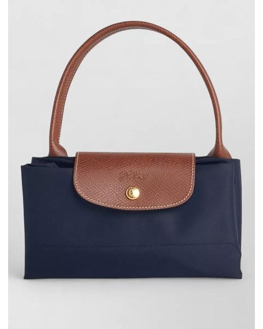 Longchamp Blue Le Pliage L Tote Bag Top Handles