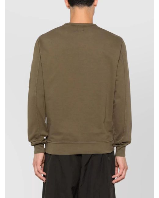 C P Company Green Cotton Crewneck Sweatshirt for men
