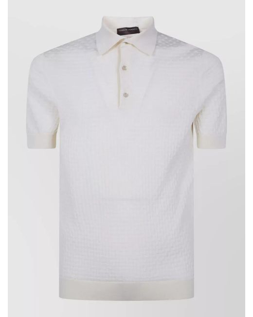 Filippo De Laurentis White Short-Sleeve Polo Shirt for men