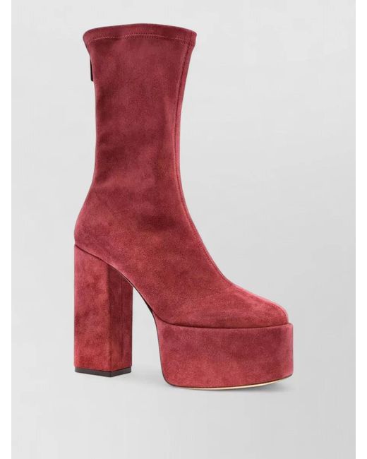 Paris Texas Red Suede Leather Ankle Boots
