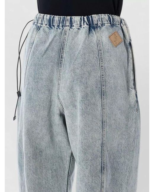 Haikure Blue Denim High-Rise Wide-Leg Trousers