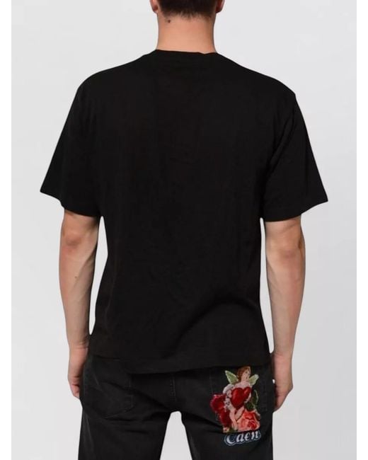 Dolce & Gabbana Black Logo-Print Cotton Crew-Neck T-Shirt for men