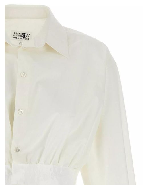 MM6 by Maison Margiela White Cotton Long-Sleeve Shirt