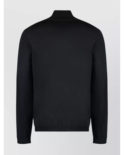 Roberto Collina Blue Merino Wool Ribbed Turtleneck Jumper for men