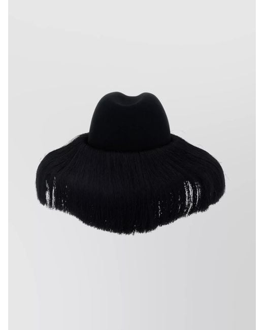 Comme des Garçons Black Wool Fedora Hat