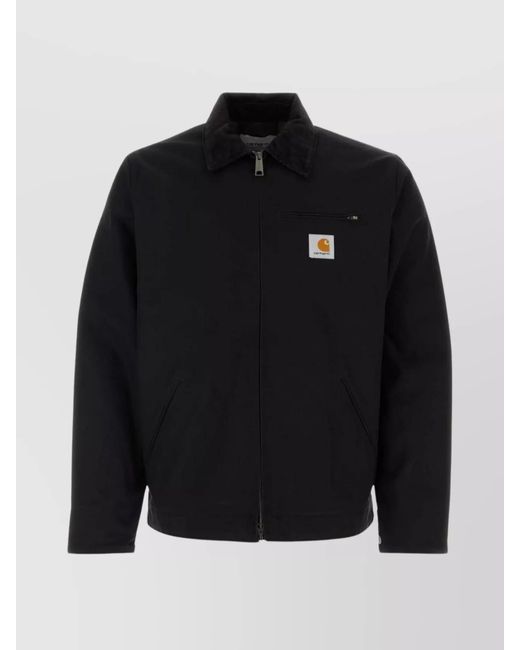 Carhartt Black Detroit Cotton Jacket Corduroy Collar for men